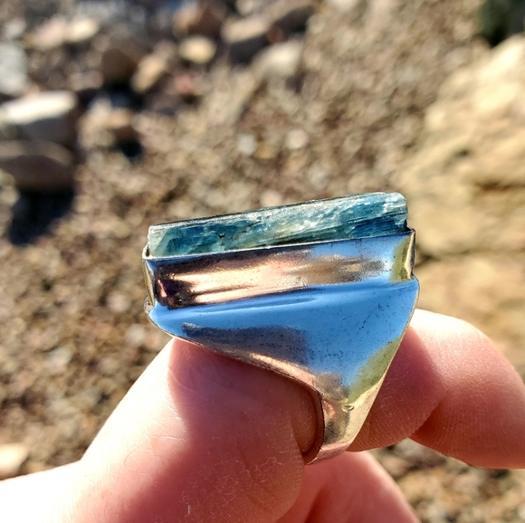 New Men's Kyanite 925 Silver Statement Ring. - Picture 5 of 12